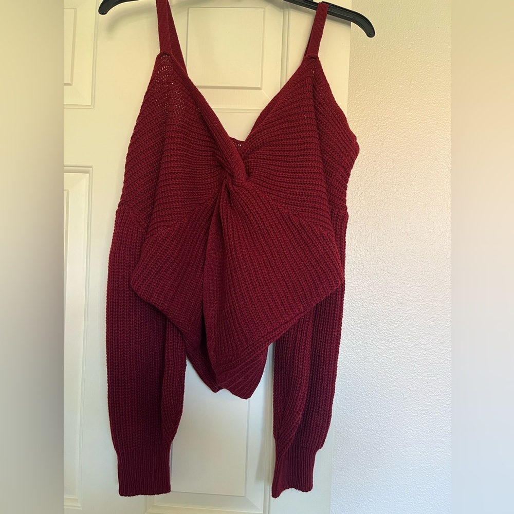 Women's Burgundy Knit Sweater